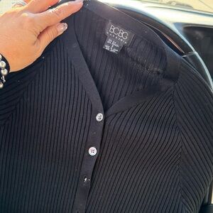 Bcbg max Azaria size small ribbed, button-down, long sleeve top